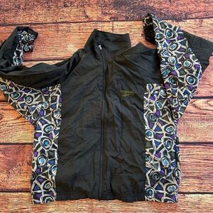 Vintage 80’s Reebok Nylon Geometric Windbreaker Jacket Women’s‎ Size Small